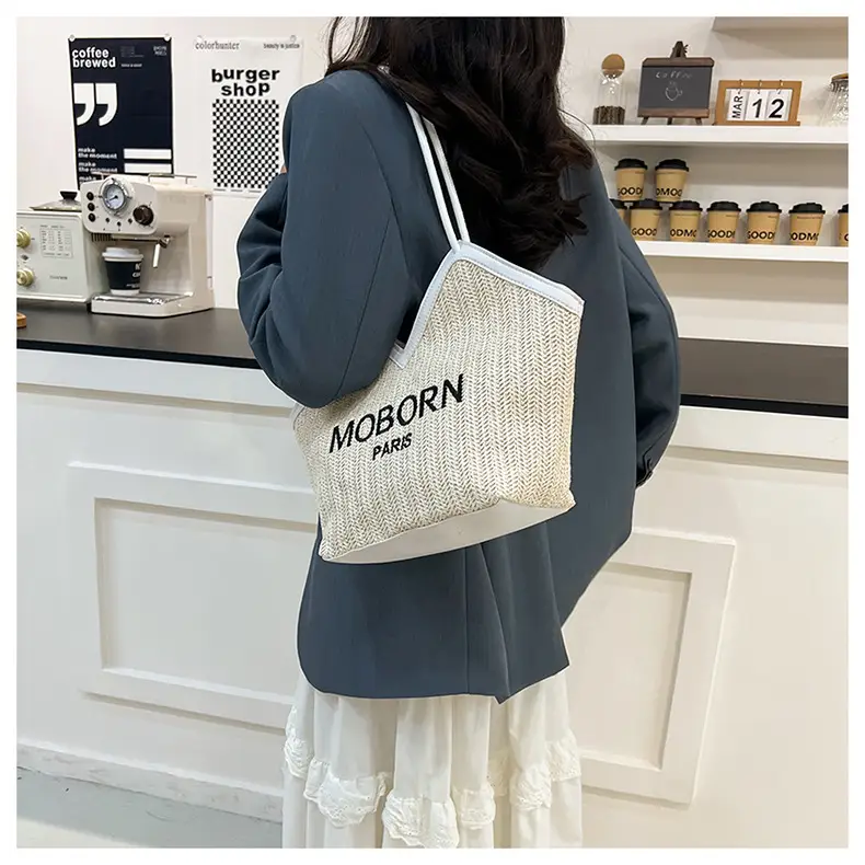 2025 Straw Woven Shoulder Bags with Lettering — feature 14