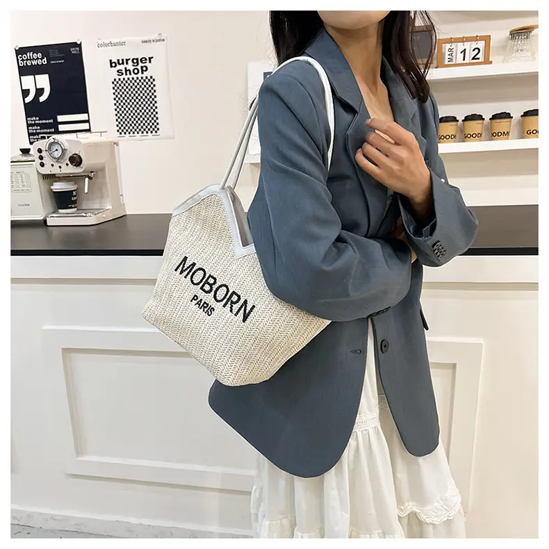2025 Straw Woven Shoulder Bags with Lettering — feature 15