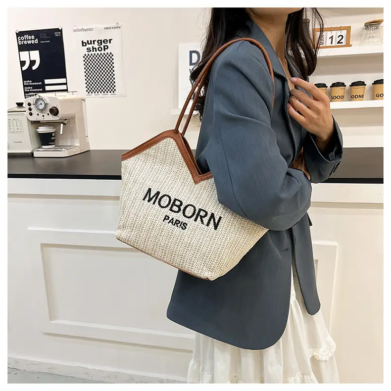 2025 Straw Woven Shoulder Bags with Lettering — feature 16