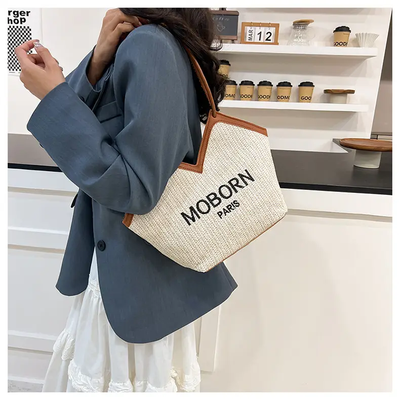 2025 Straw Woven Shoulder Bags with Lettering — feature 17