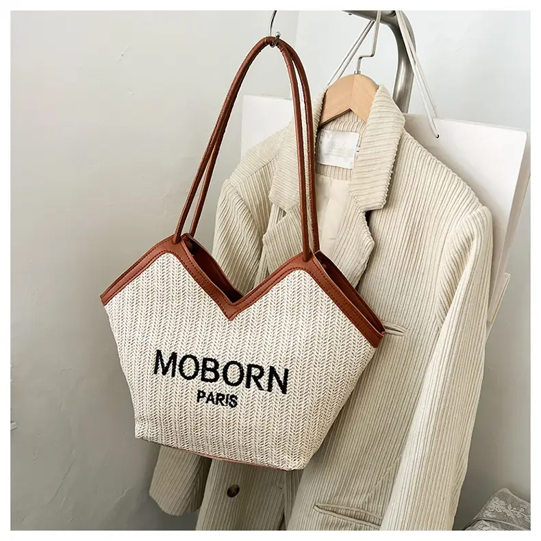 2025 Straw Woven Shoulder Bags with Lettering — feature 20