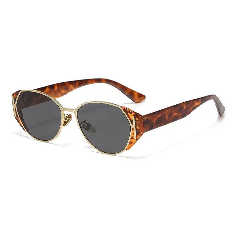 2025 Ice Cube Cat Eye Sunglasses Mirror Anti-UV Black - Image 7