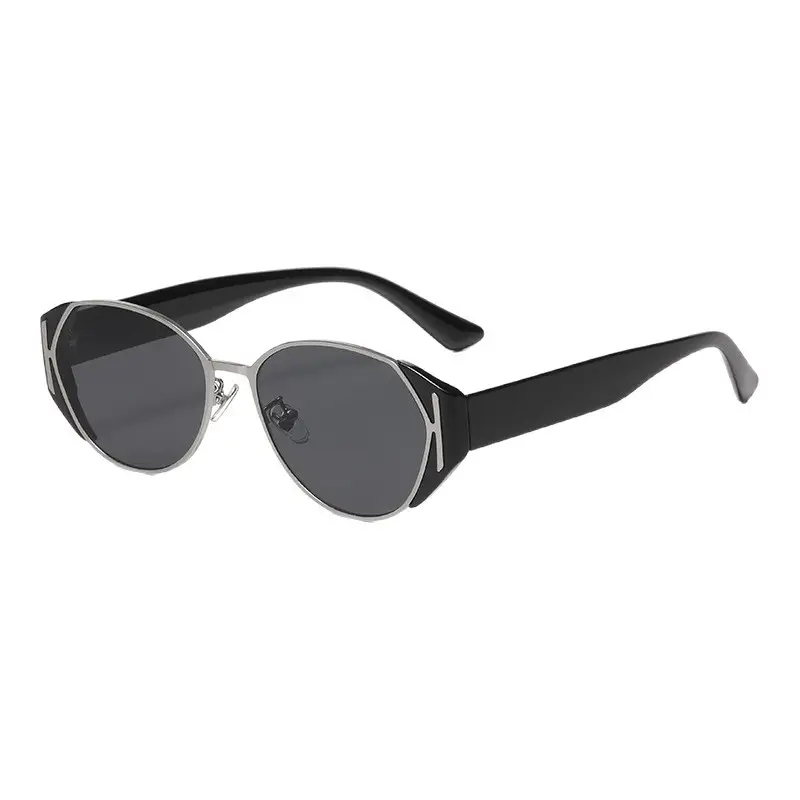 2025 Ice Cube Cat Eye Sunglasses Mirror Anti-UV Black - Image 10