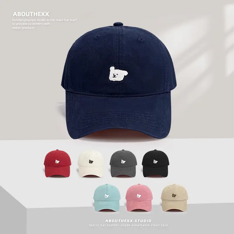 Japanese Style Vintage Puppy Cap Women's Korean Style Big Head Face Showy Couple's Cap Wide Brim All-match - Image 9