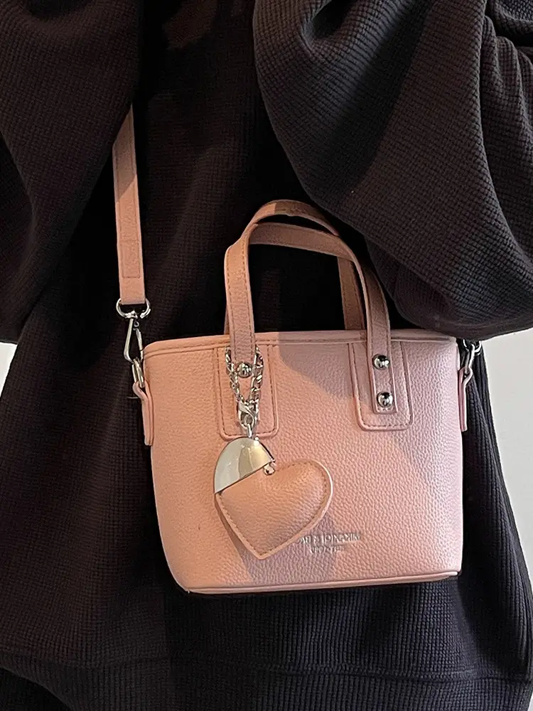 Women's Yellow Leather Bucket Bag with Shoulder Crossbody Strap - Image 11