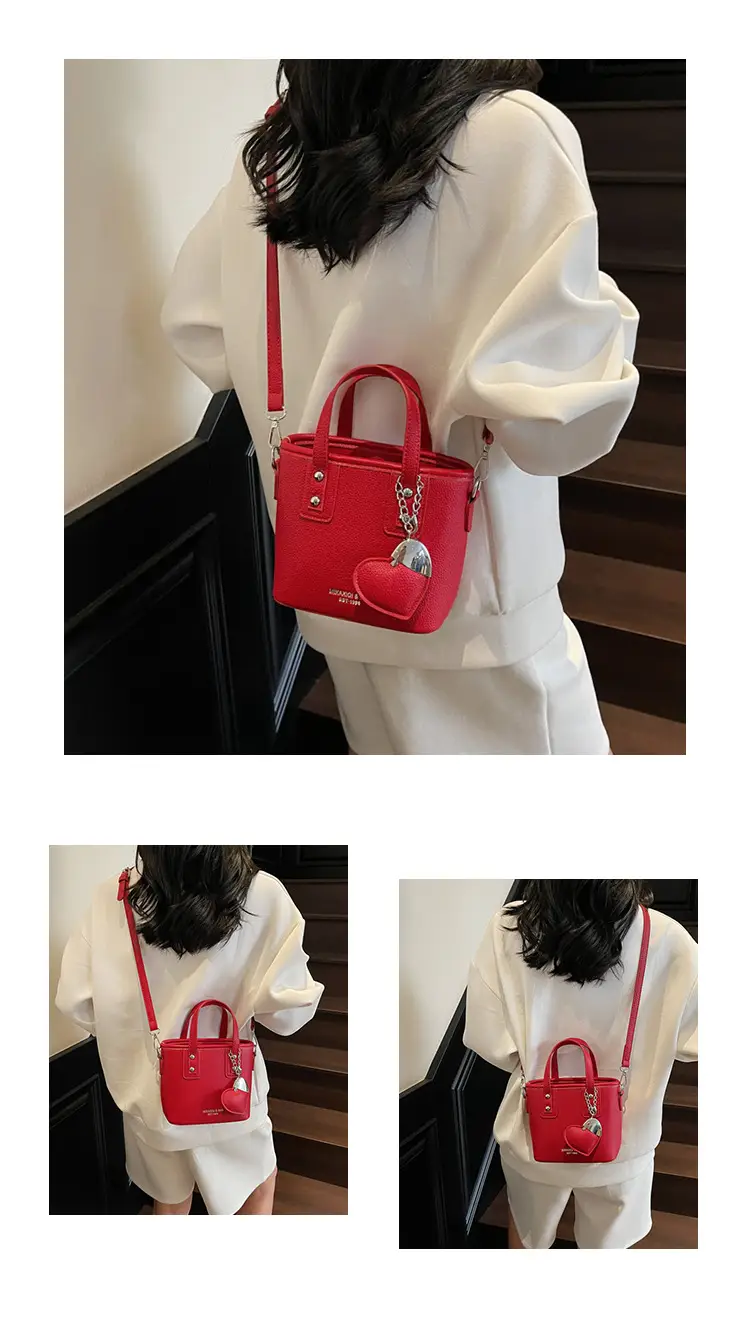 Women's Yellow Leather Bucket Bag with Shoulder Crossbody Strap — feature 15