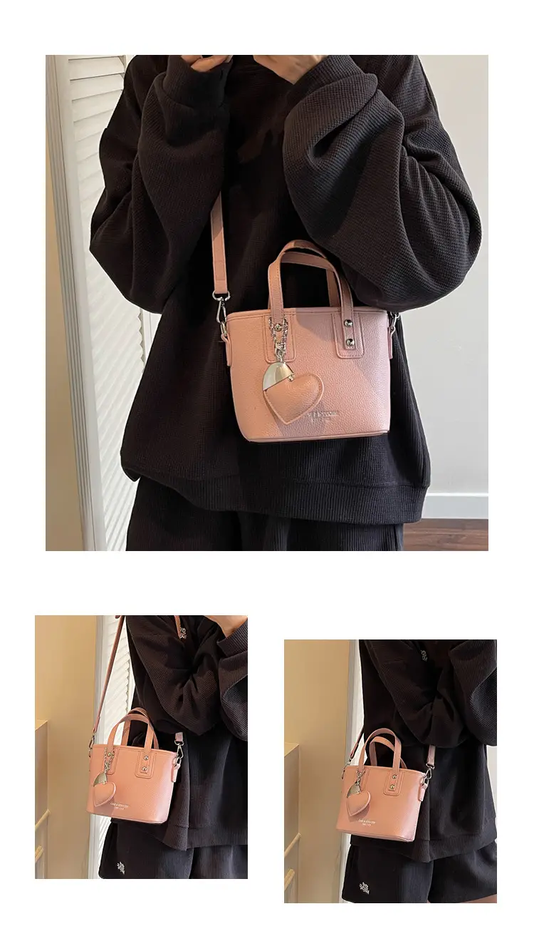 Women's Yellow Leather Bucket Bag with Shoulder Crossbody Strap — feature 17