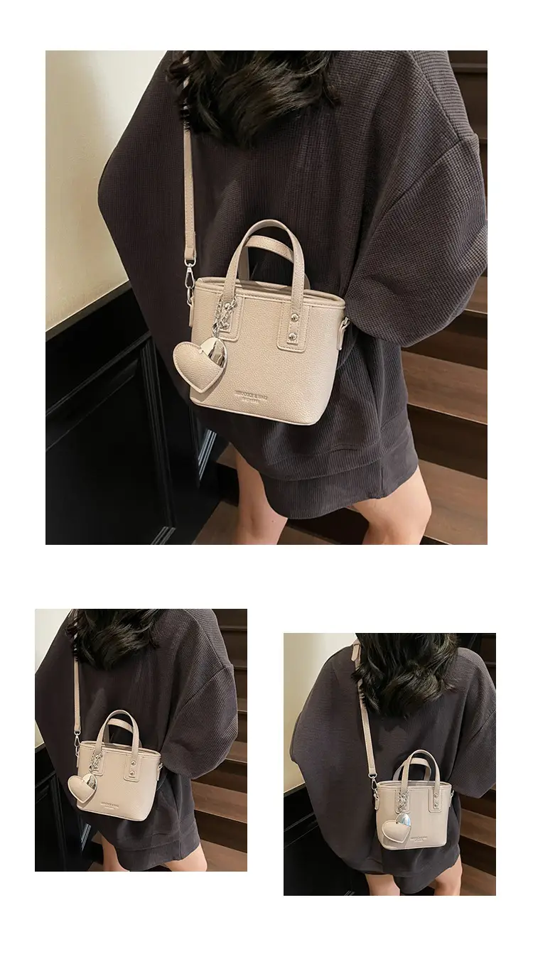 Women's Yellow Leather Bucket Bag with Shoulder Crossbody Strap — feature 19