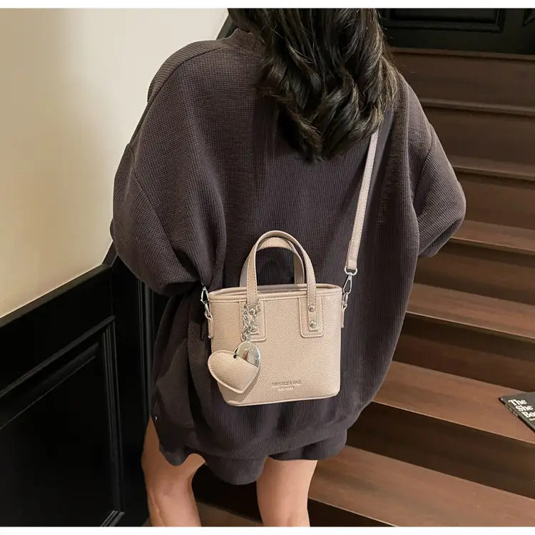 Women's Yellow Leather Bucket Bag with Shoulder Crossbody Strap — feature 26