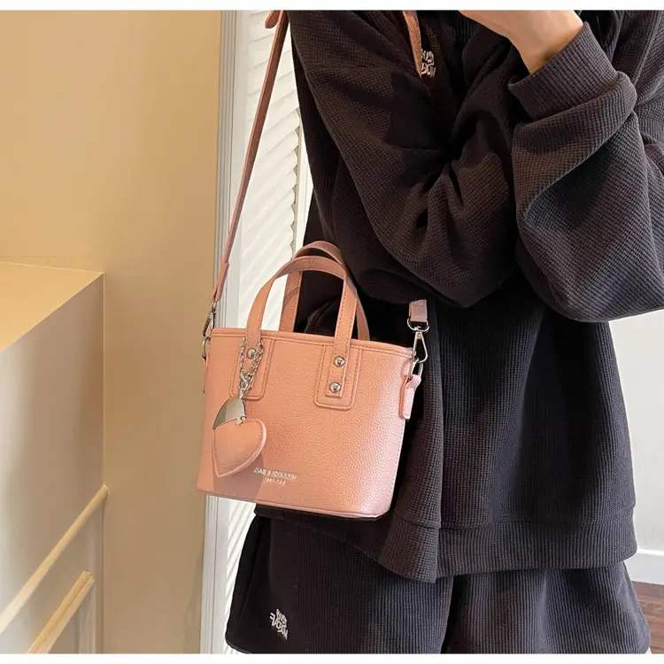 Women's Yellow Leather Bucket Bag with Shoulder Crossbody Strap — feature 32