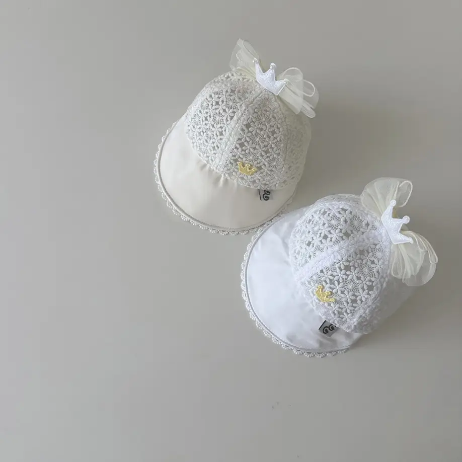 Baby Lace Sunshade Cap White Pink - Image 4