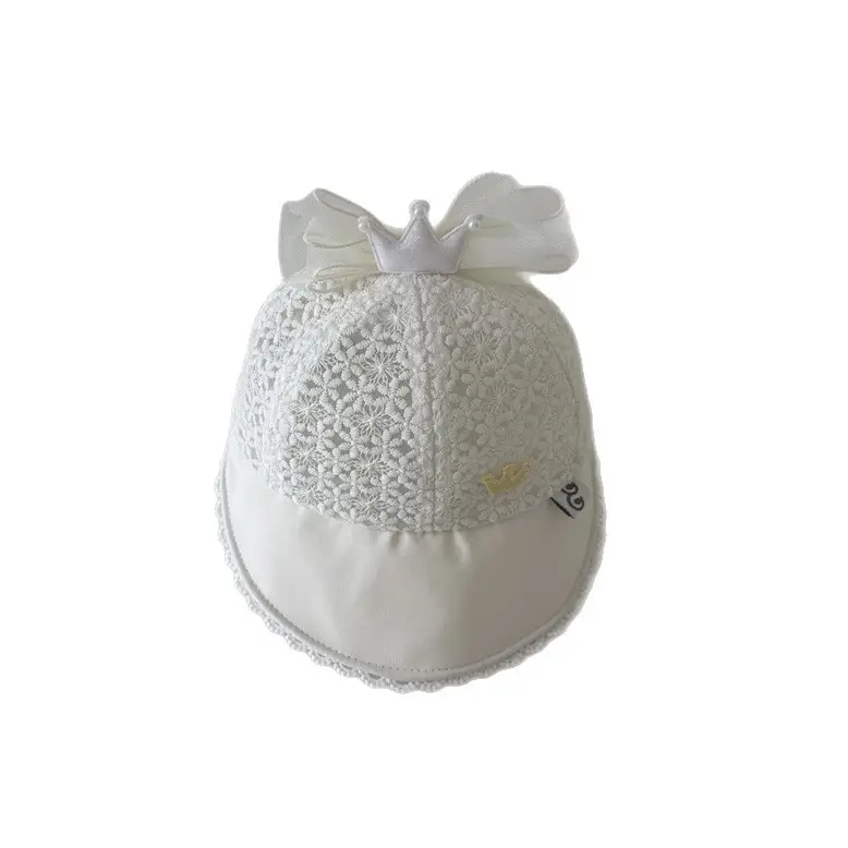 Baby Lace Sunshade Cap White Pink - Image 6