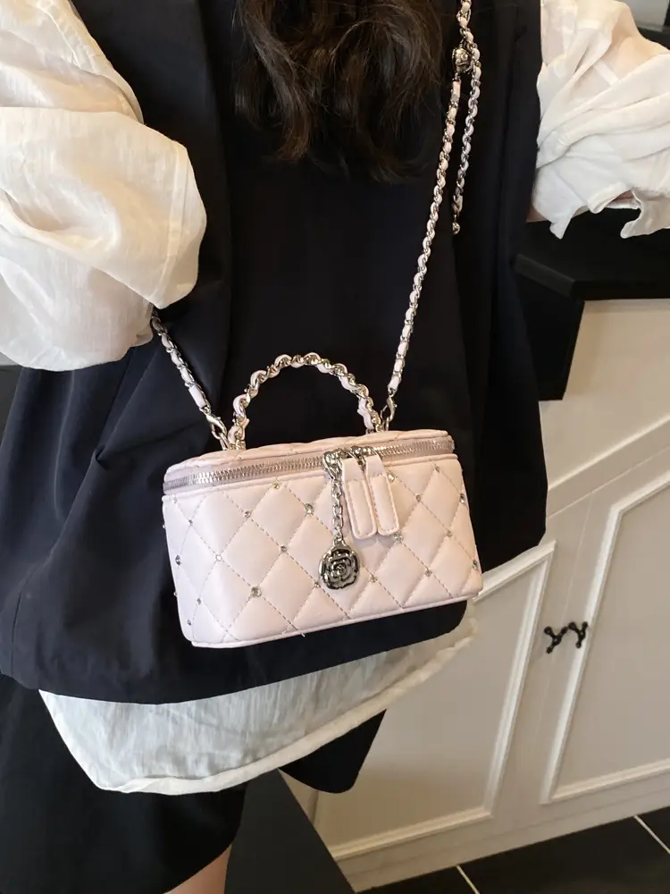 Diamond Studded French Style Mini Crossbody Bag