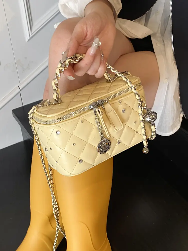 Diamond Studded French Style Mini Crossbody Bag