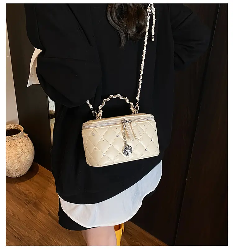 Diamond Studded French Style Mini Crossbody Bag — feature 1