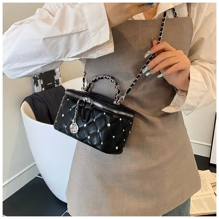 Diamond Studded French Style Mini Crossbody Bag — feature 20