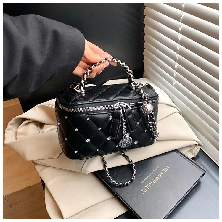 Diamond Studded French Style Mini Crossbody Bag — feature 25