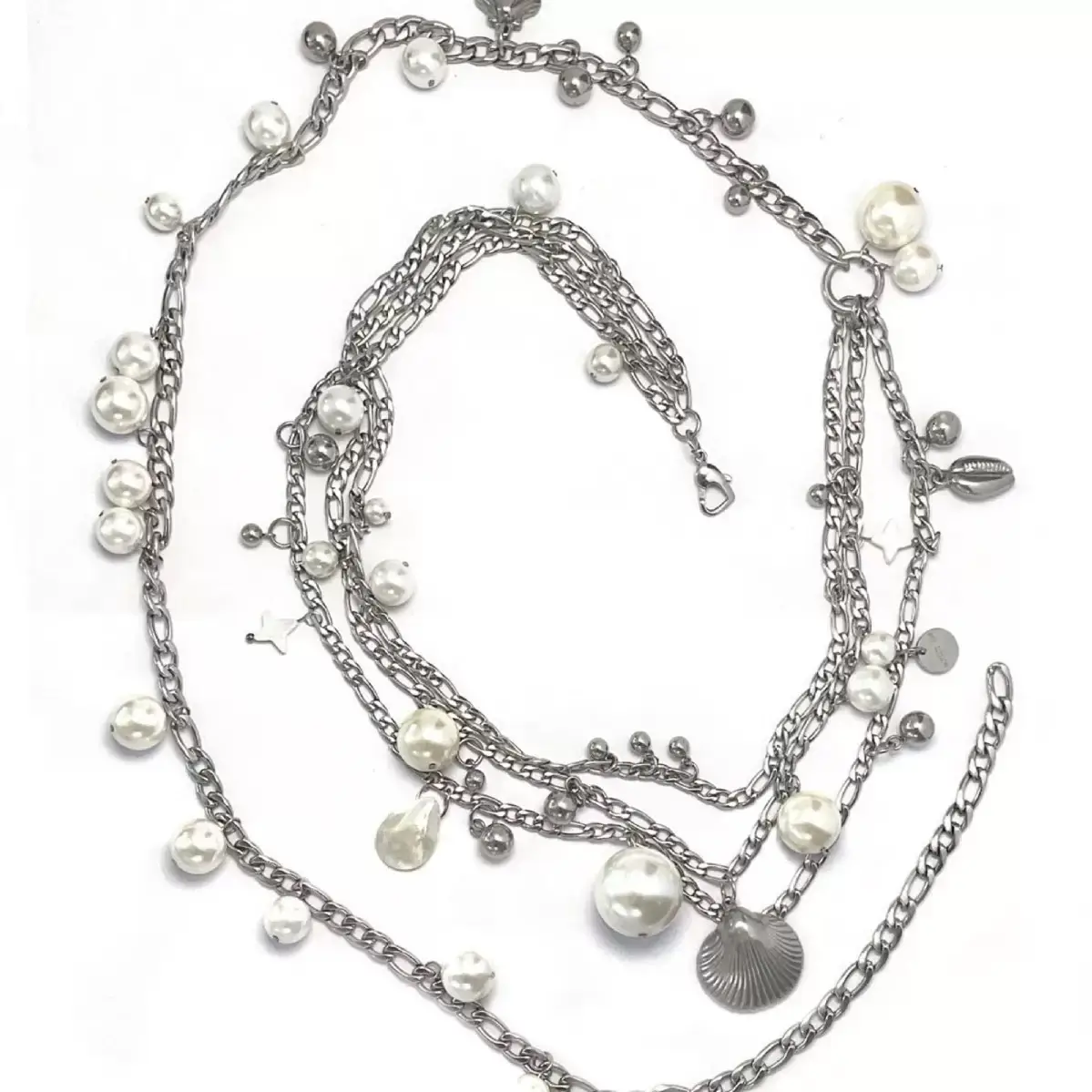 White Pearl Shell Waist Chain Belt Accessory — feature 13