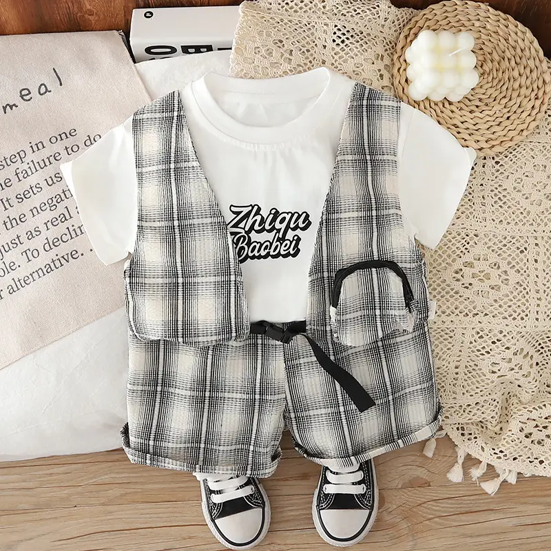 2025 Plaid Casual Two-Piece Set for Boys Summer - Image 2