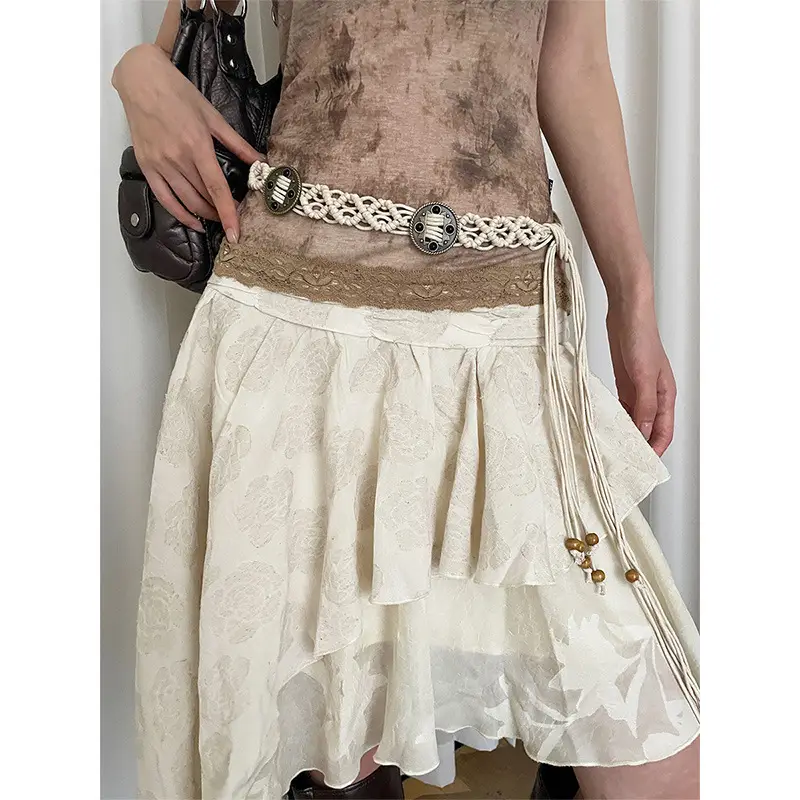 Vintage Ethnic Handmade Belt Women's Skirt Jeans Bohemian Style - Image 9