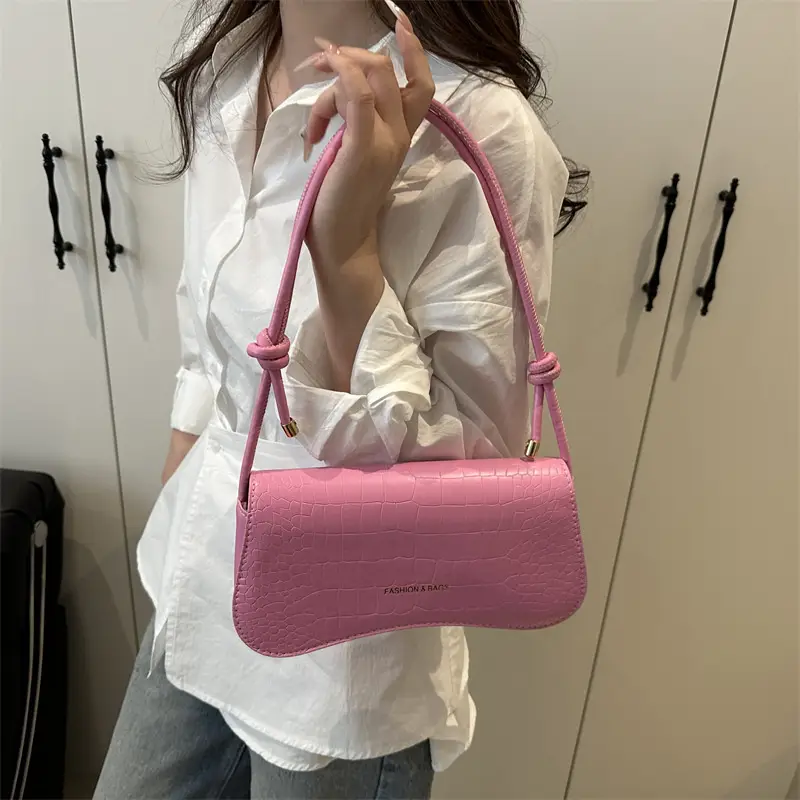 White Pure Texture Armpit Bag for Women 2025 - Image 7