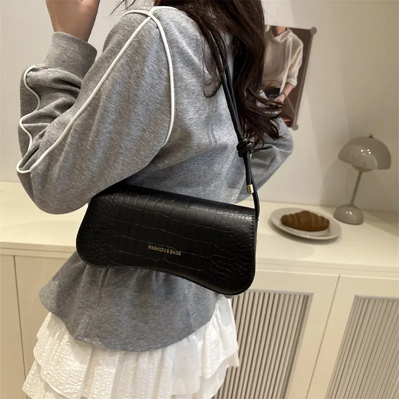 White Pure Texture Armpit Bag for Women 2025 - Image 8
