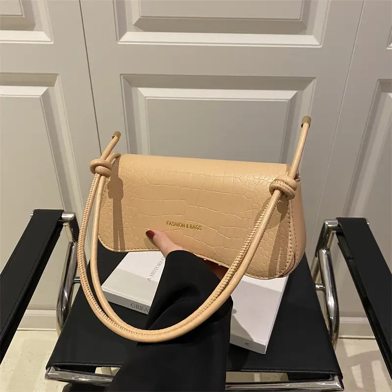 White Pure Texture Armpit Bag for Women 2025 - Image 4