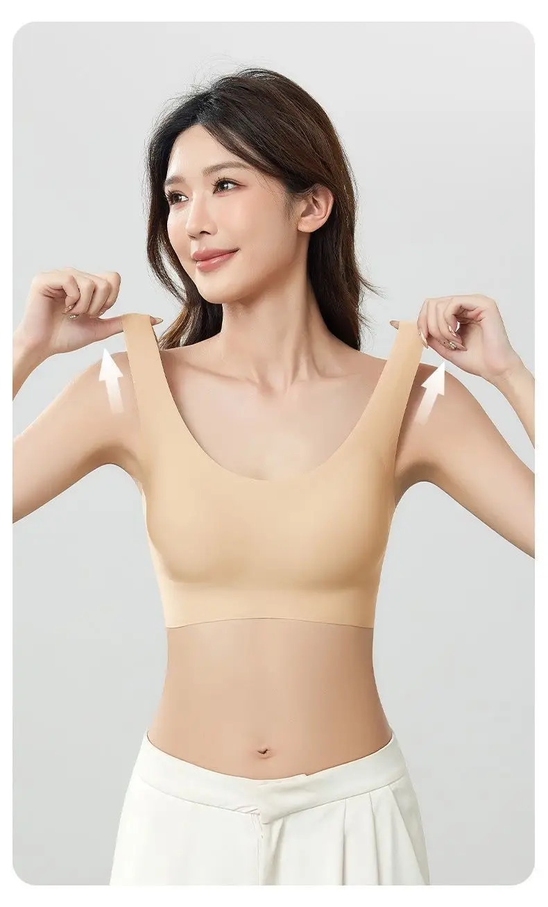 Super Invisible Liquid Foundation Vest Women's Seamless Underwear Comfortable Gathering Anti-sagging Beautiful Back Breathable Soft Support Bra for Women — feature 8