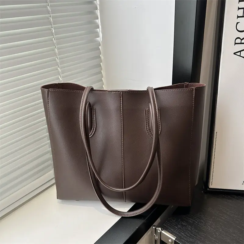Women Retro Brown Tote Bag 2025 New Style