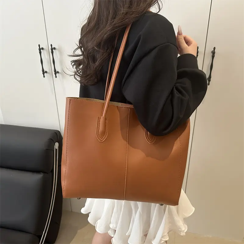 Women Retro Brown Tote Bag 2025 New Style