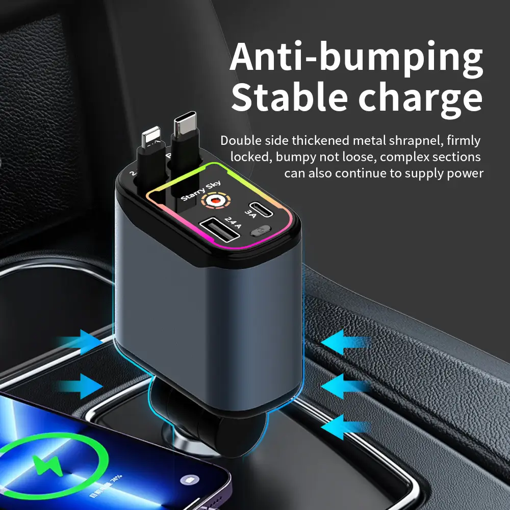 66W Cross-Car Wireless Charging Light with LED Beam - Image 4