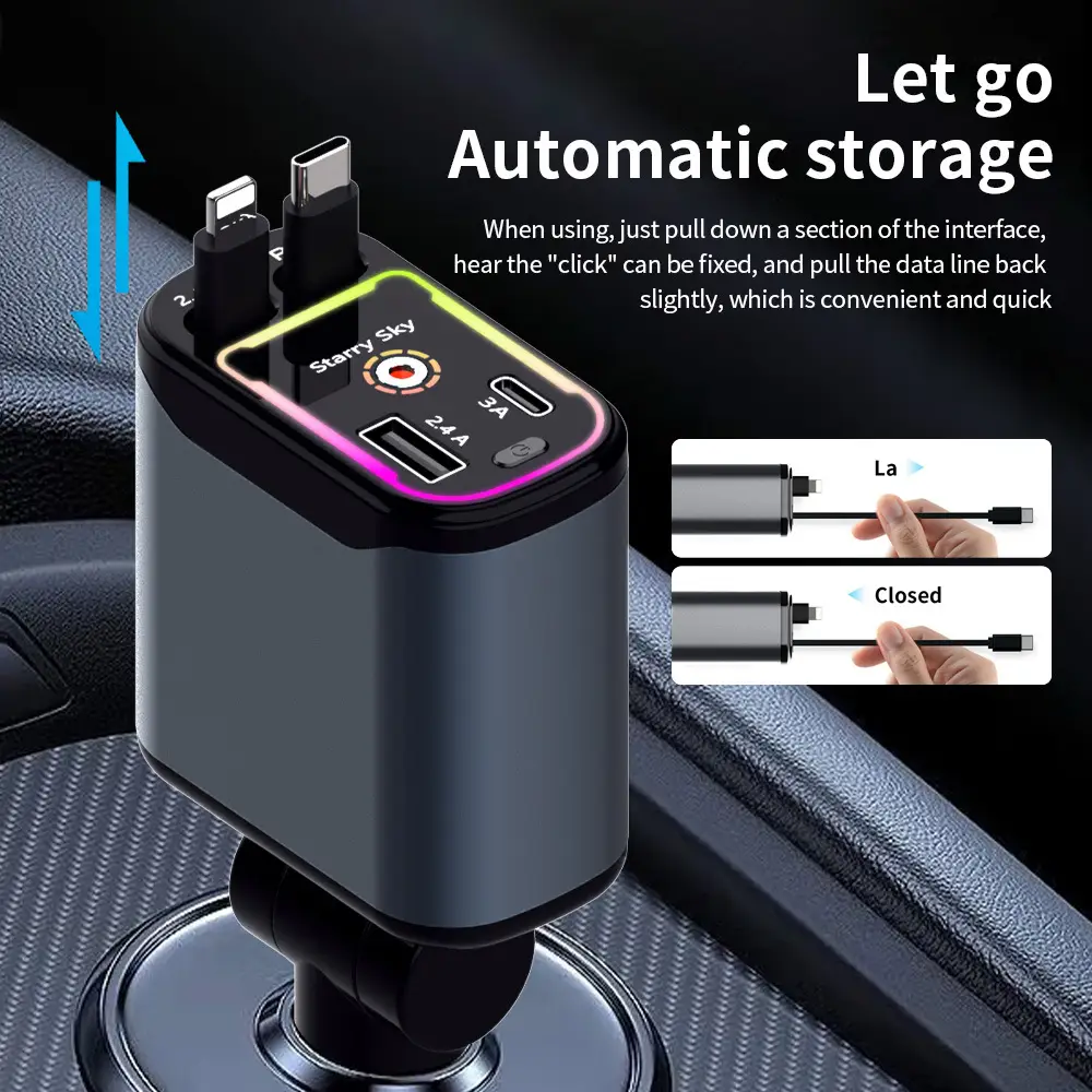 66W Cross-Car Wireless Charging Light with LED Beam - Image 6