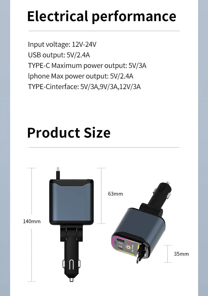 66W Cross-Car Wireless Charging Light with LED Beam — feature 13