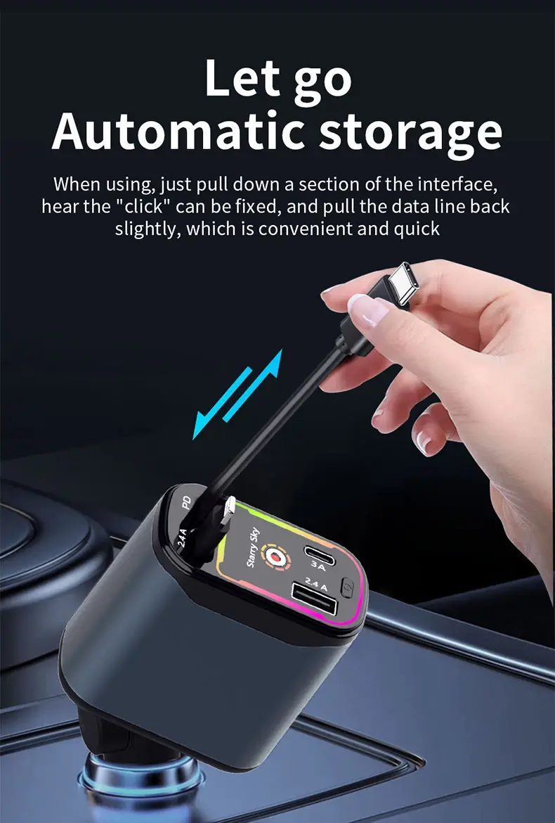 66W Cross-Car Wireless Charging Light with LED Beam — feature 4