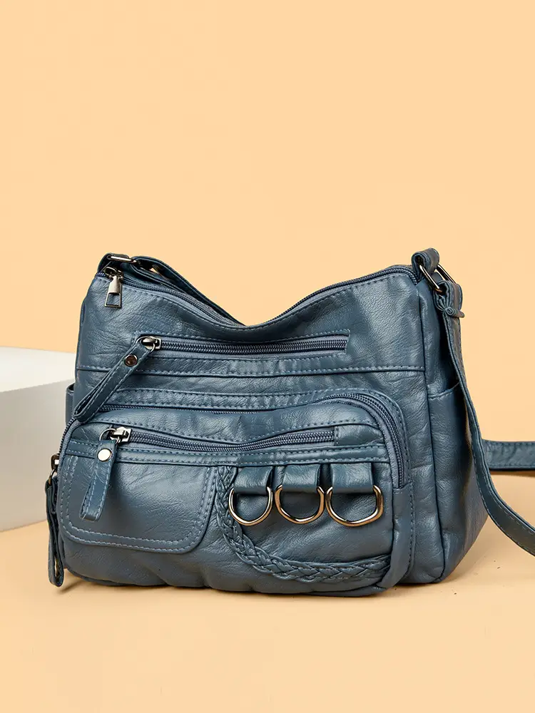 Brown Leather Crossbody Bag for Women - Image 9