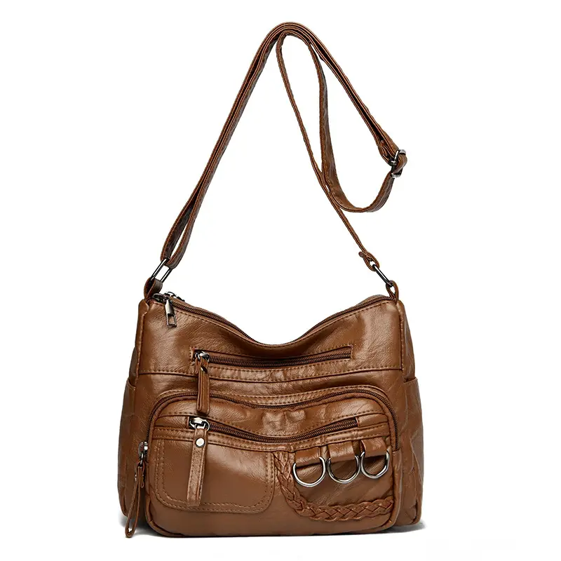 Brown Leather Crossbody Bag for Women - Image 4