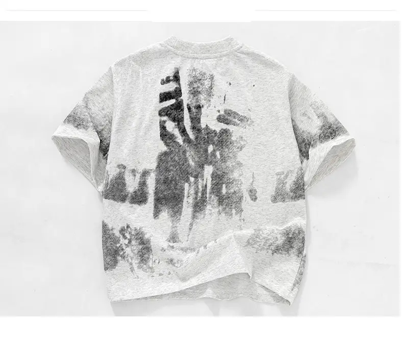 Boys T-Shirt Shorts Set Gray Print Summer Wear — feature 6