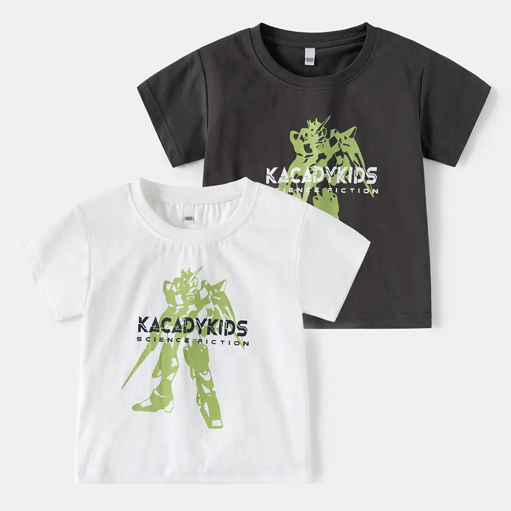 2025 Boys Cartoon T-Shirt Black Graphic Short Sleeve - Image 3