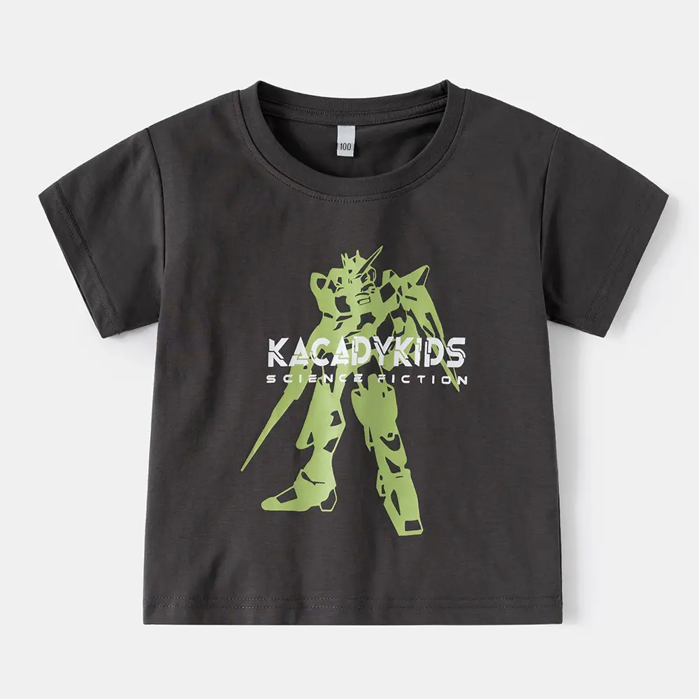 2025 Boys Cartoon T-Shirt Black Graphic Short Sleeve - Image 5