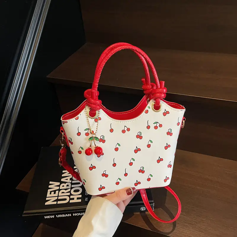 New Trendy Girl's Cherry Printed Shoulder Bag - Image 7