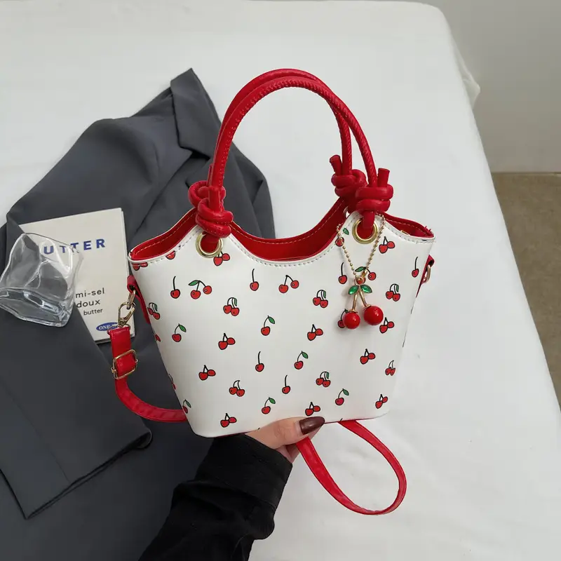 New Trendy Girl's Cherry Printed Shoulder Bag - Image 4