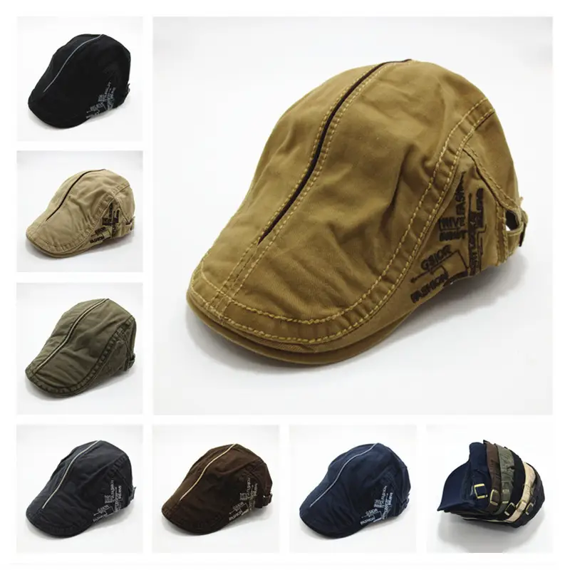 Men's Black Embroidered Sun Hat Forward Cap - Image 7
