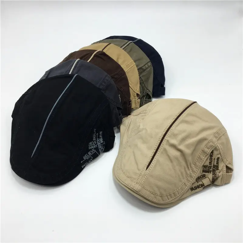 Men's Black Embroidered Sun Hat Forward Cap - Image 10