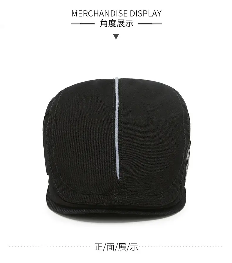 Men's Black Embroidered Sun Hat Forward Cap — feature 8