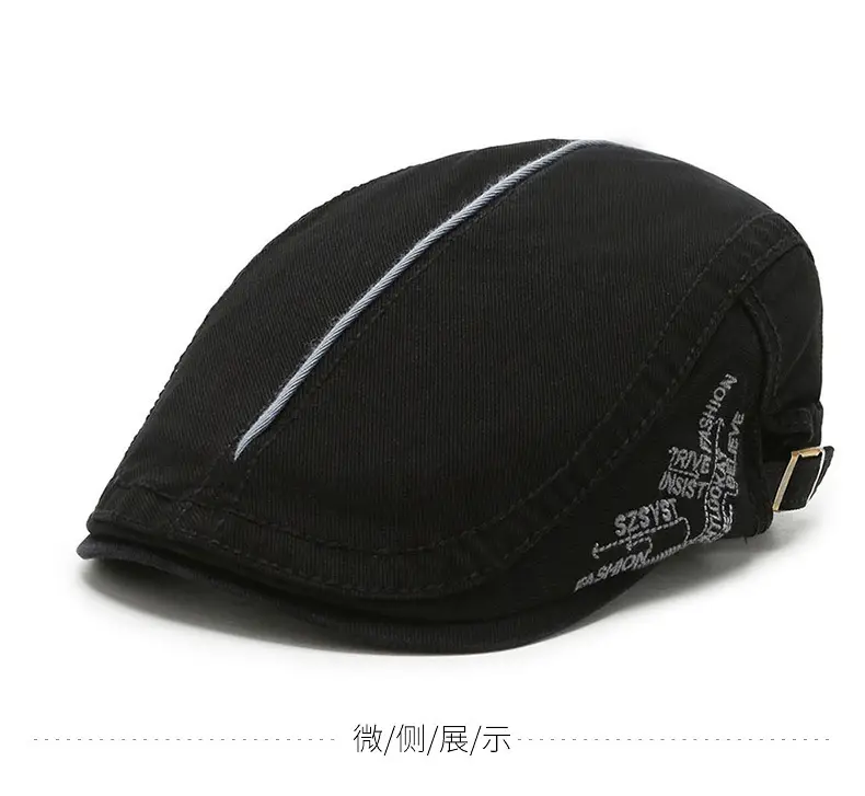 Men's Black Embroidered Sun Hat Forward Cap — feature 9