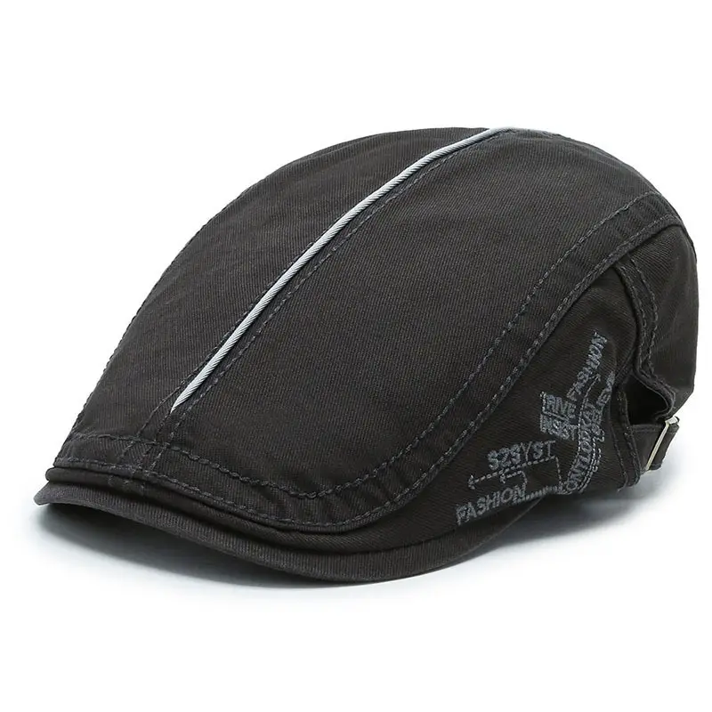 Men's Black Embroidered Sun Hat Forward Cap - Image 3