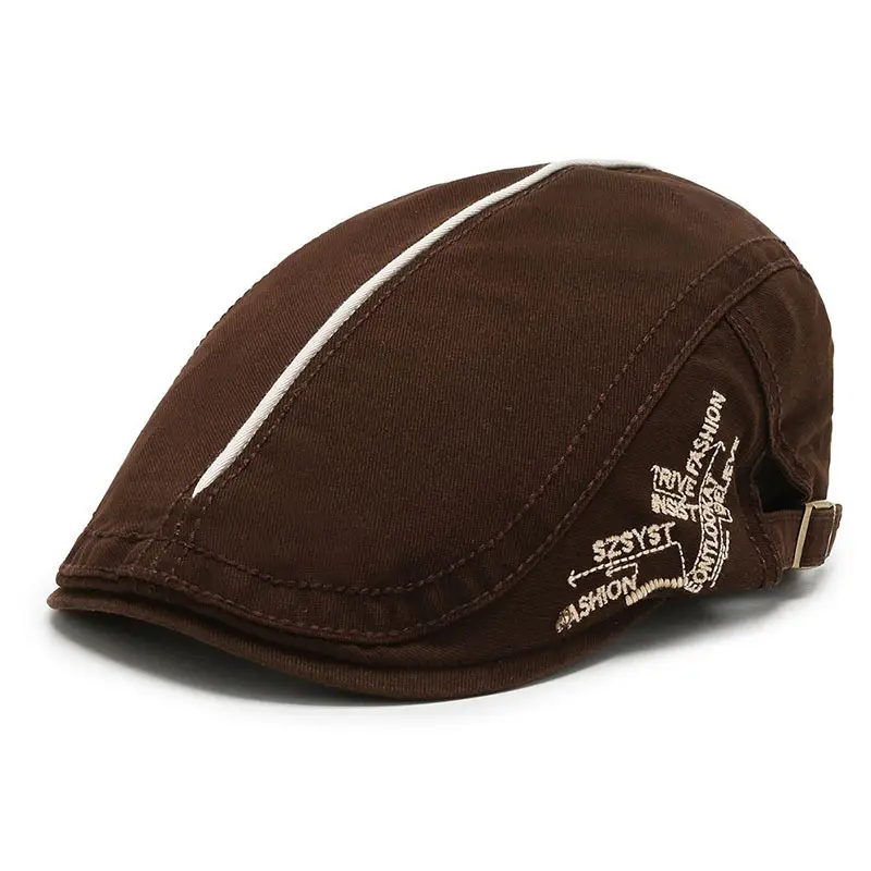 Men's Black Embroidered Sun Hat Forward Cap - Image 5