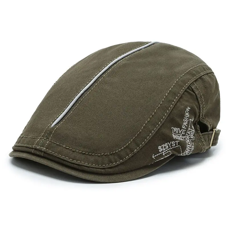 Men's Black Embroidered Sun Hat Forward Cap - Image 6