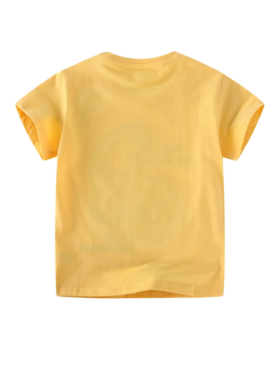 2025 Kids T-Shirt Yellow Dinosaur Embroidered - Image 3
