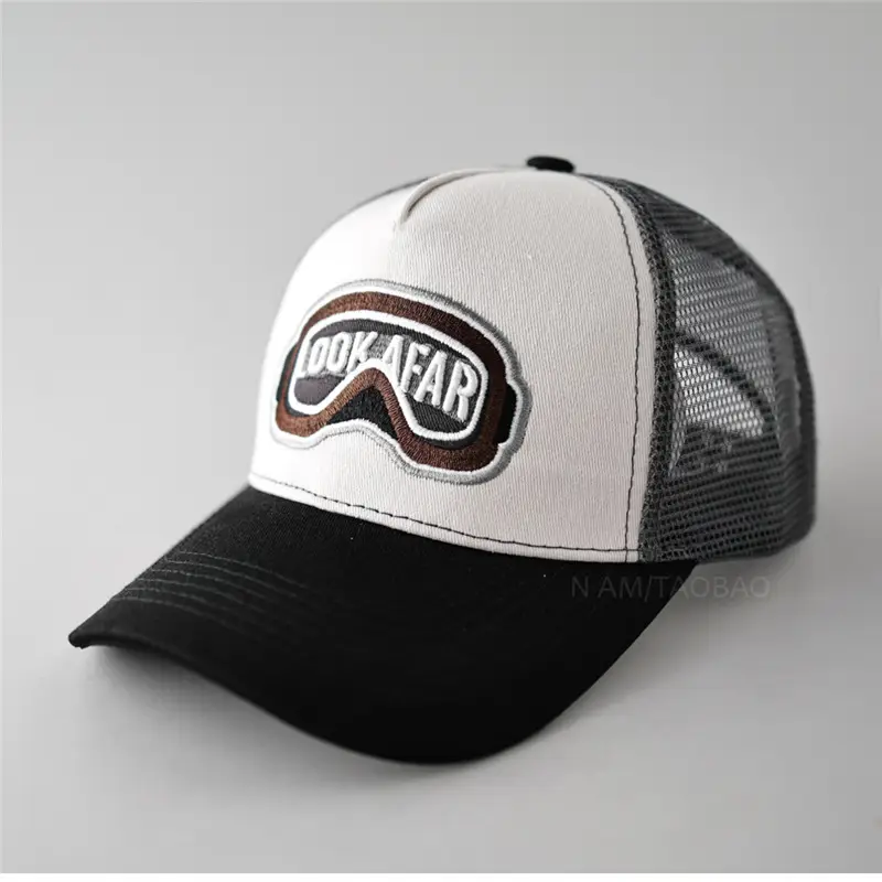 Men's Color-Blocked Goggles Cap with Mesh Back